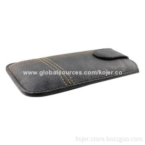 Hot Universal Leather Mobile Phone Pouches/Cases for iPhone 5 with Pull-tab, OEM Orders Welcomed